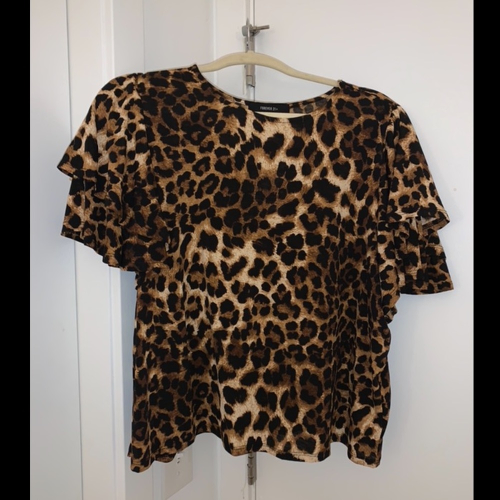 F21+ leopard print blouse